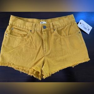 Billabong Drift Away Frayed Shorts Goldie Yellow Size 27